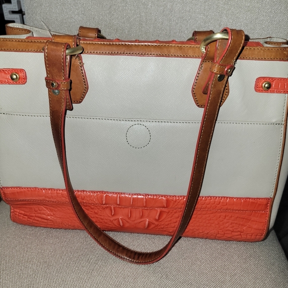 ****PRICE REDUCTION****Brahmin Orange & Cream Purse - Picture 8 of 9
